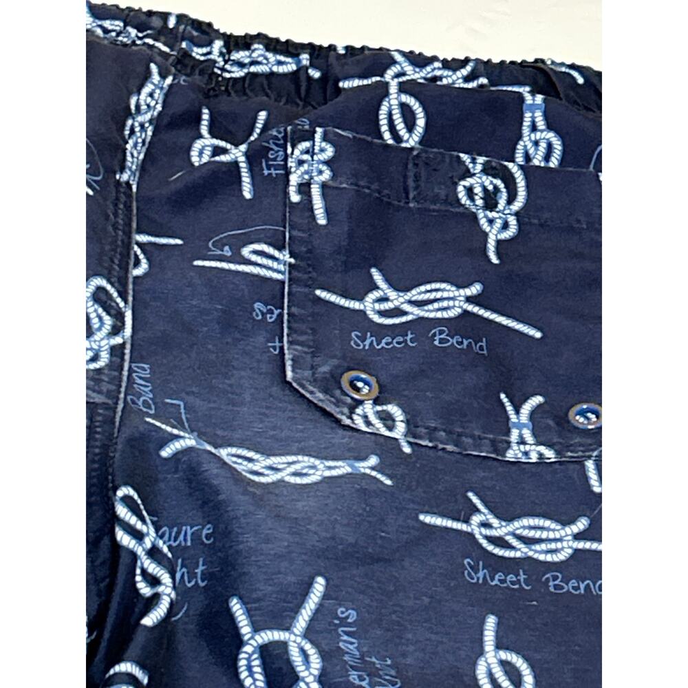 Crown Ivy boys sz M Navy swim trunks Nautical knots - Picture 5 of 5